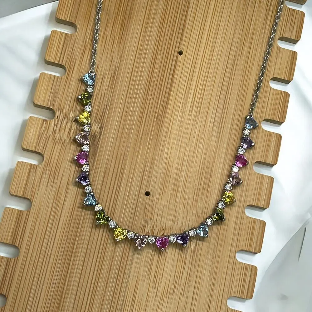 Sterling Silver 'Endless Love' Heart Necklace Stunning Fashion Trendy Glam NEW